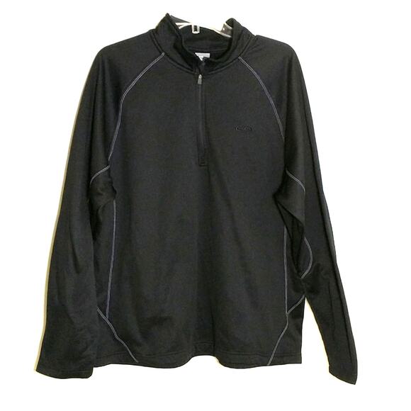 Champion 1/4 zip Athletic Shirt Men's Sz L Black Long Sleeve Pullover Mock Neck - Picture 1 of 16